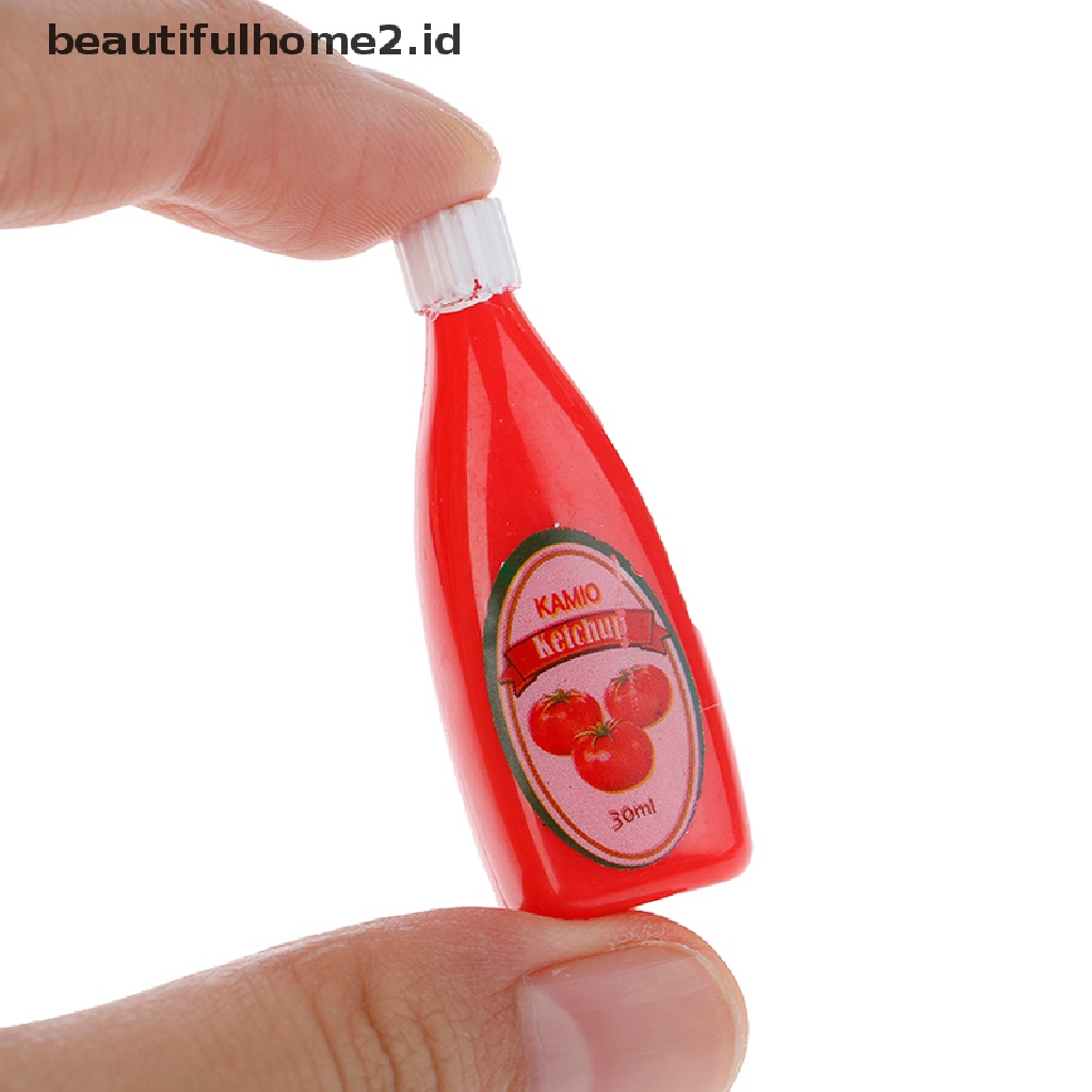 [beautifulhome2.id] 1:12 Dollhouse Miniature Food Mini Chocolate Sauce ketchup Jam Dolls Kitchen Toy ID