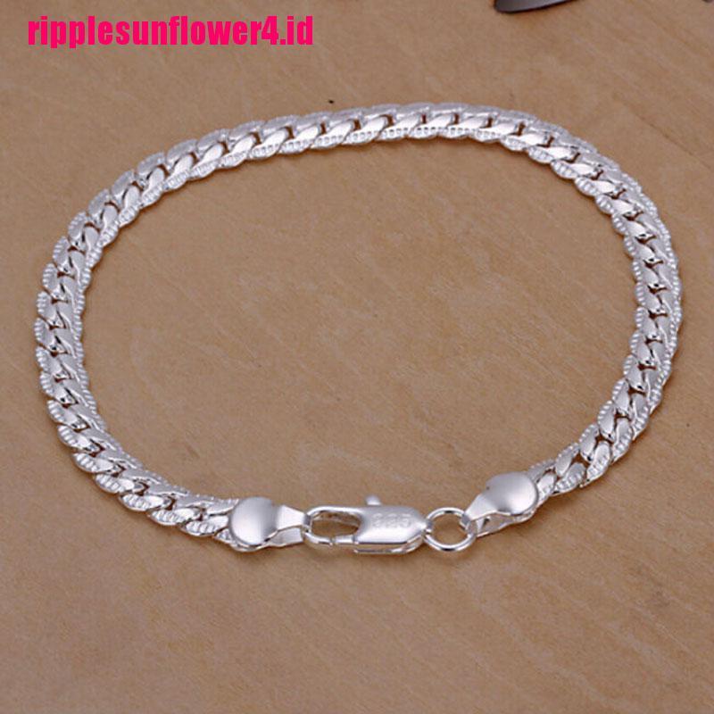 Gelang Rantai Ular Lebar 5mm Lapis Silver Untuk Wanita