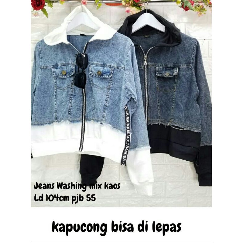 Jaket Denim Wanita Mix Kaos