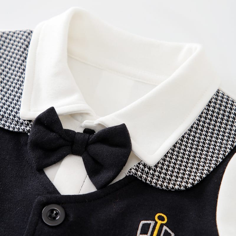 Jumper bayi motif tuxedo 0-2 tahun / baju bayi import jumper bayi lengan panjang tuxedo hitam