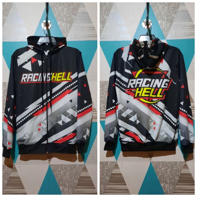 Jaket Hoodie Racinghell Full print ll Zipper Racinghell Full Print