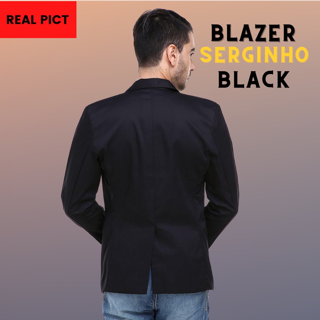 Jas Blazer Pria Hitam Slimfit Casual Korea Laki Laki / Jaz Blezzer Blezer Black Cowok Slim