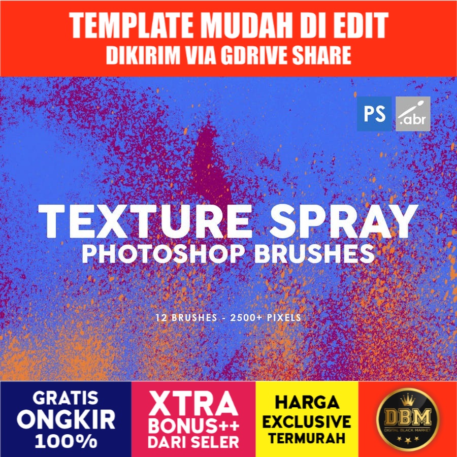 12 Texture Spray - Photoshop