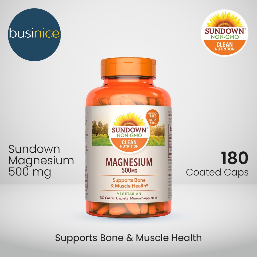 Sundown Magnesium 500mg 180 Caplets Vitamin Tulang dan Otot