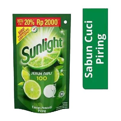 ^ KYRA ^ Sunlight Cairan Pencuci Piring Jeruk Nipis Formulasi Baru Pouch Refill - Kemasan 95 ml