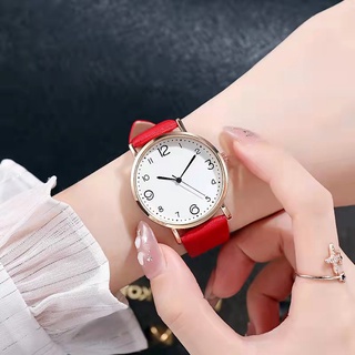 Murmerofficial JT043 Jam Tangan Gaya Korea Strap PU Leather Polos Analog Quartz Fashion Wanita Korean Watch Casual