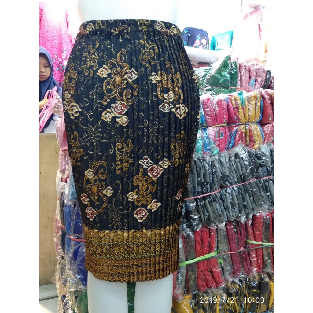 SB Collection Rok Pendek Tarita Midi Batik Plisket Jumbo Wanita