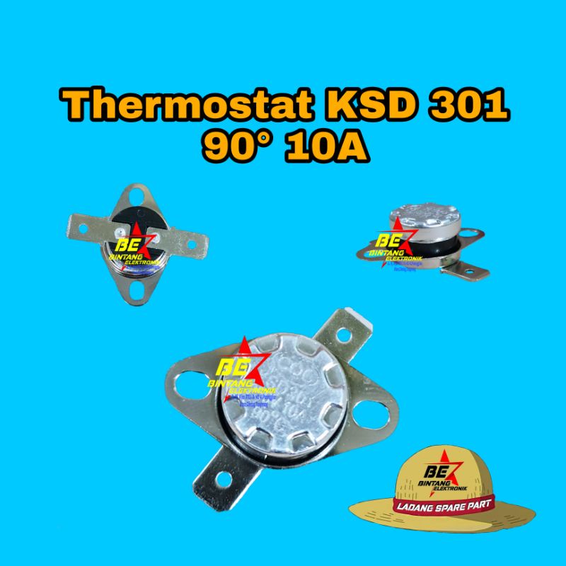 KSD 301 Thermostat Fuse 90 ° Derajat Otomatis Pengatur Suhu Dispenser 90° 10A