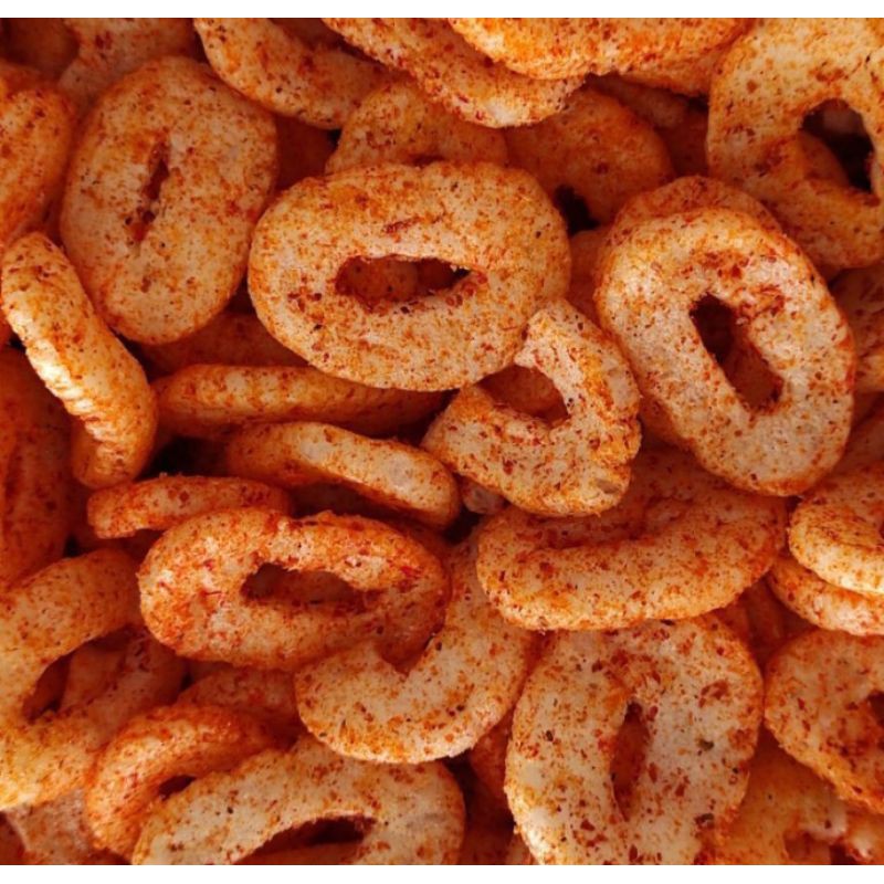

Ring pedas 100gr/ kerupuk koin/ Snack kiloan/ Termurah/ Terenak/