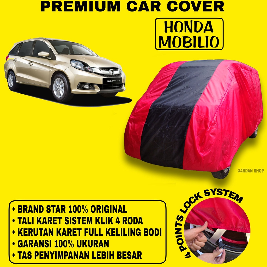 Body Cover HONDA MOBILIO MERAH HITAM Penutup Bodi Mobil Honda Mobilio Waterproof PREMIUM