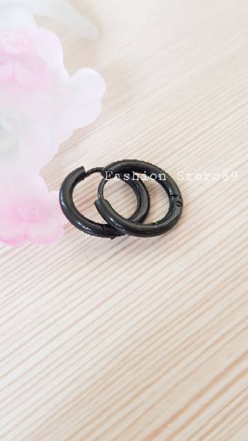 READY New Anting Titanium Black model bulat simple elegant Dan Antikarat