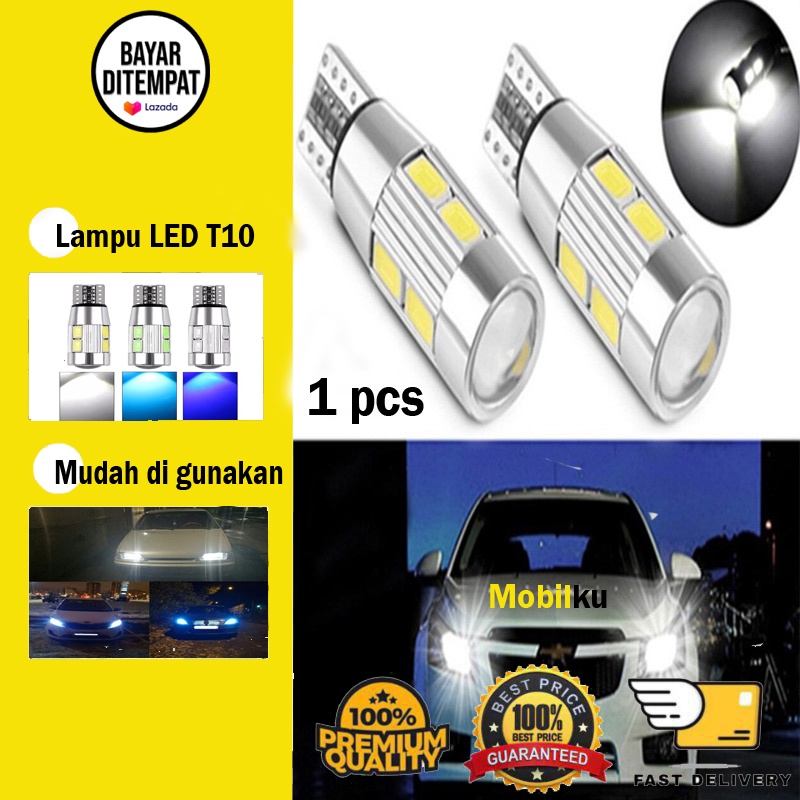 [BISA COD] Lampu LED T10 CANBUS 5630 5730 10 Mata SMD Aluminium Lensa PROYEKTOR High Quality Mobil Motor Senja