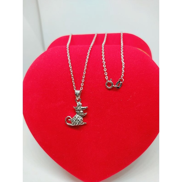 KALUNG PERAK ASLI 925 LAPIS EMAS/KALUNG NORI UKIR+LIONTIN MICKEY MOUSE CAMPUR MODEL/ASLI SILVER/FASHION WANITA