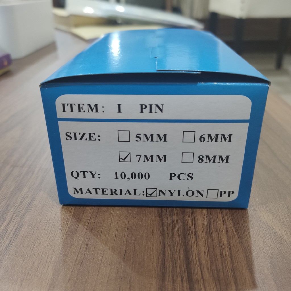 tag pin 7 mm, tagpin 7 mm, i pin 7 mm bahan NYLON