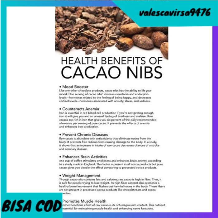 

⭐BISA COD⭐ Organic Raw Cacao Nibs 250gr