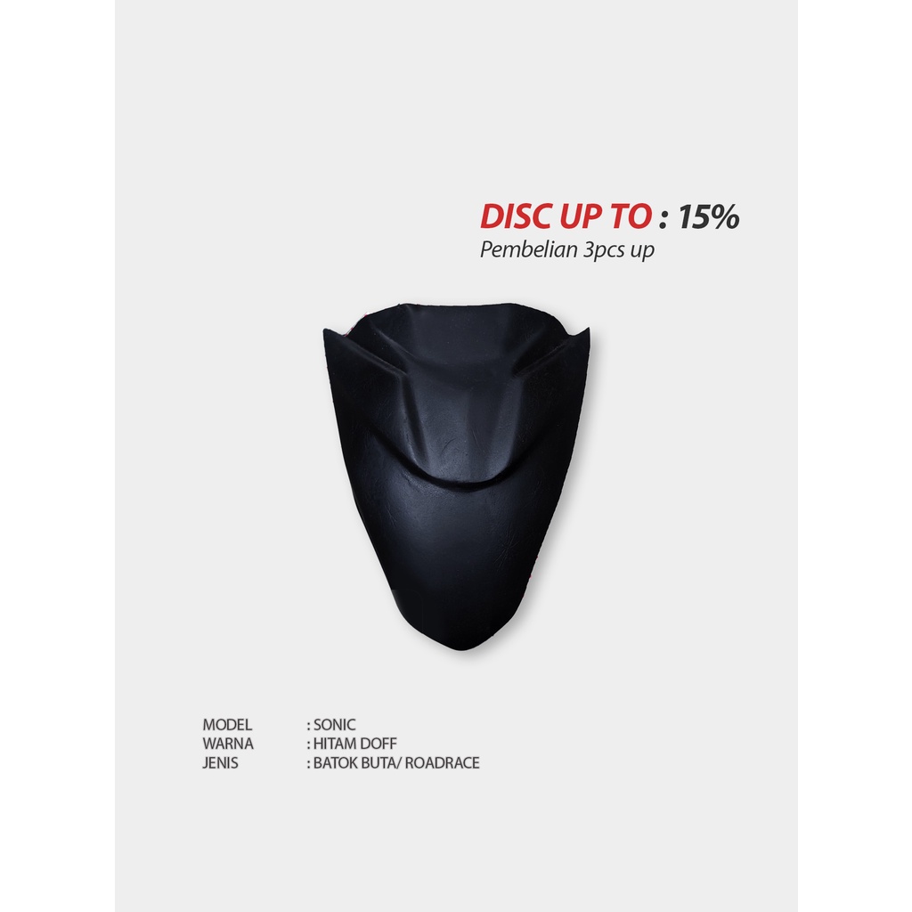 Batok buta Sonic 150R road race fiberglass hitam doff