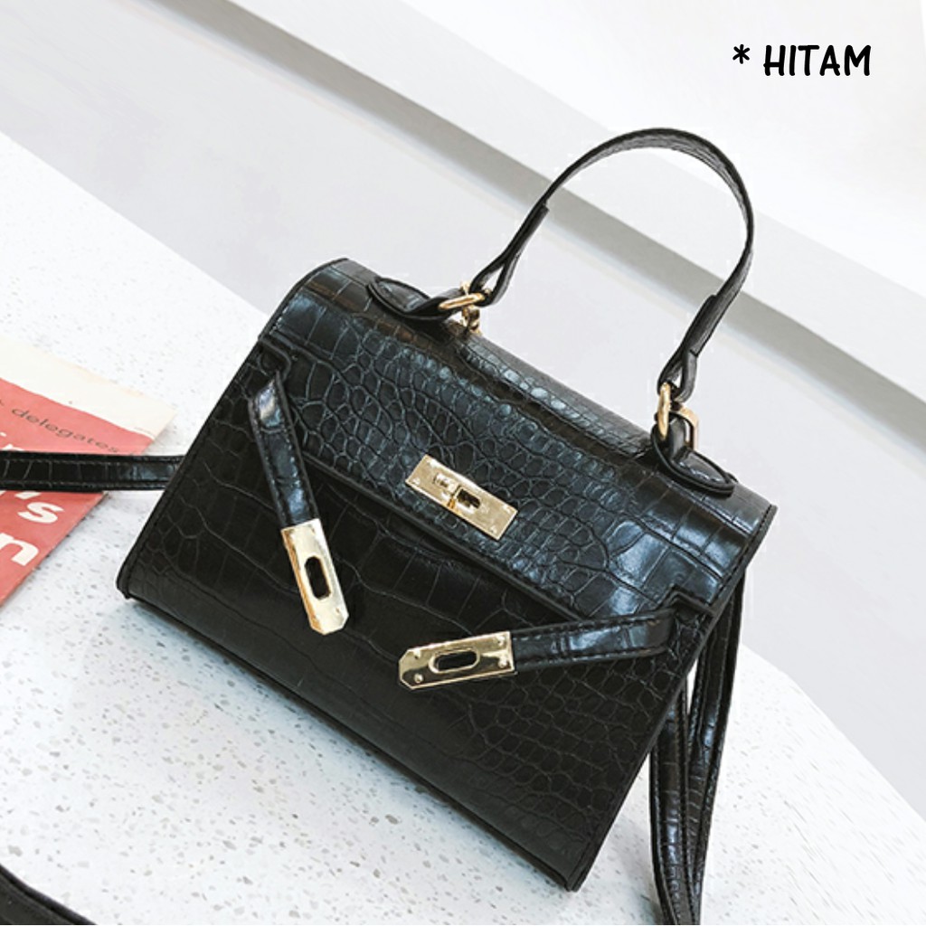 MBELLASHOP - 7871 - TAS BATAM - TAS IMPORT - TAS PESTA MURAH - TAS TANGAN CROCO PU - HANDBAG WANITA.