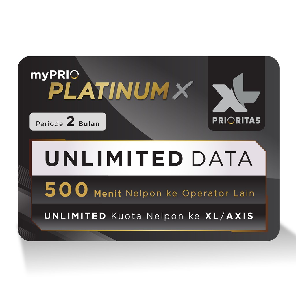 XL PRIORITAS Pascabayar, Platinum X, Unlimited Data