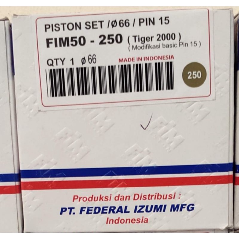 Piston Kit FIM Tiger FIM50 STD OS 0/50/100/150/200/250/300-os.250 (66)