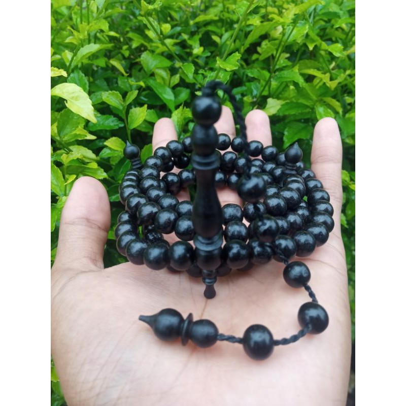 Tasbih kayu Kelor hitam Kalimantan  asli / tasbeh kayu kelor hitam super tenggelam di air asli natur
