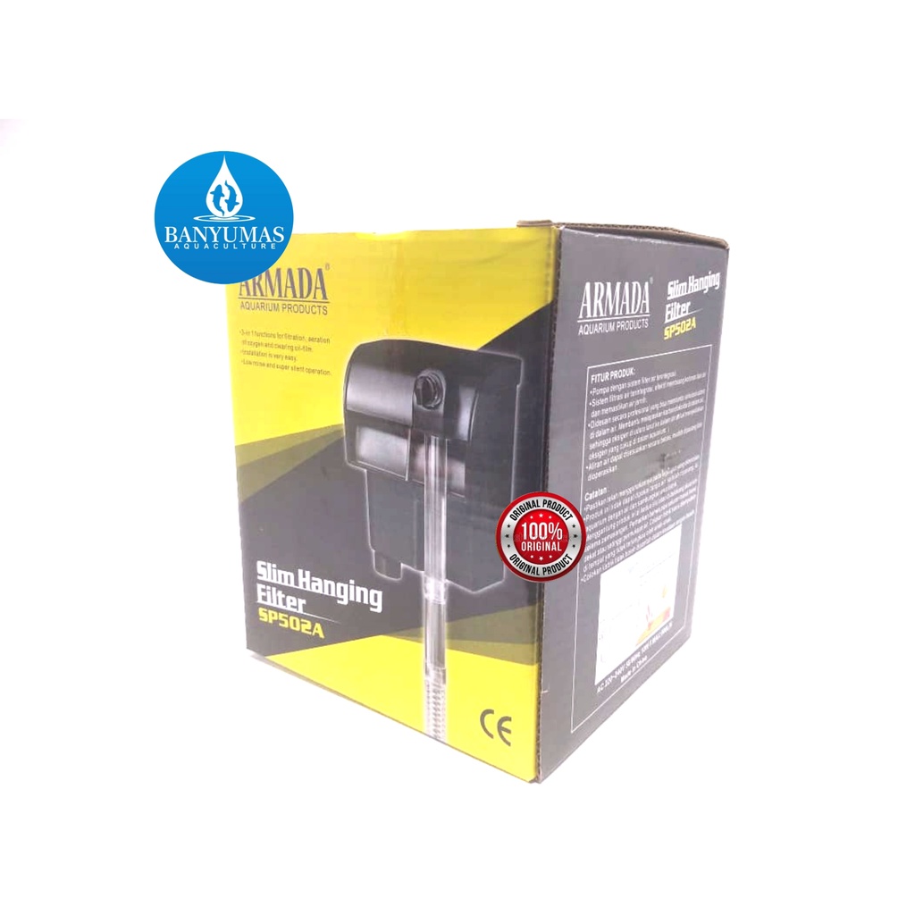 A076 Filter gantung aquascape aquarium hanging hang on dlim skimmer ikan hias guppy pompa air grosir