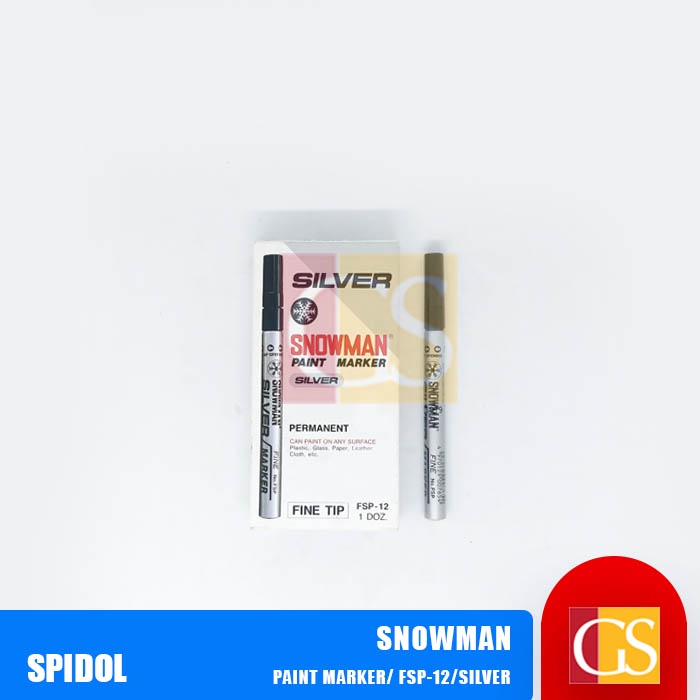 

Spidol Silver / Paint Marker Snowman Silver Permanen FSP 12 FSP-12 Fine Tip Perak