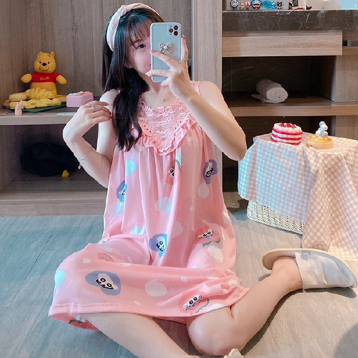 AMELIA  COD / DISCREET  Lingerie Baju Tidur JUMBO Sexy Satin Renda Happy LD 130cm