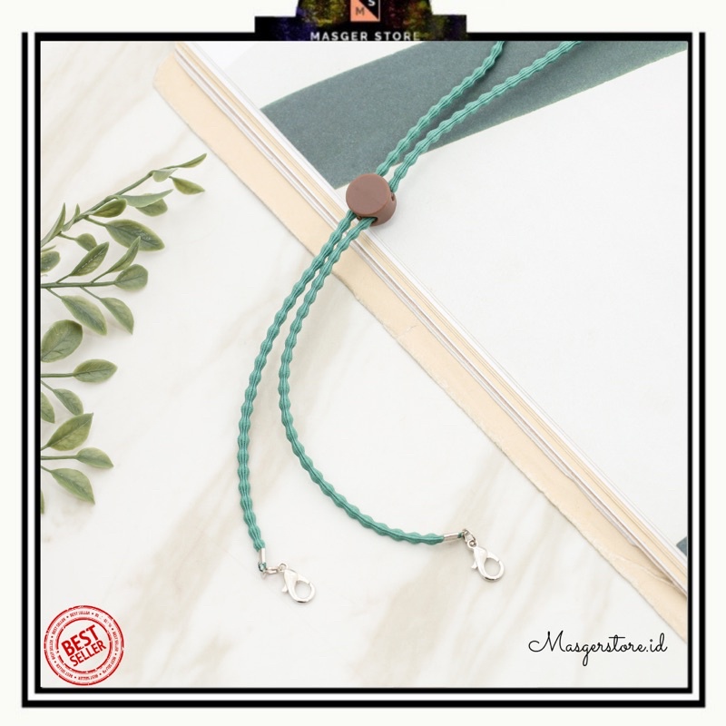 Kalung Masker Hijab 2in1 Strap Masker Elastis Stretchy Tali masker Kalung Strap Mask Hijab Strap Mask Premium-Stretch Green