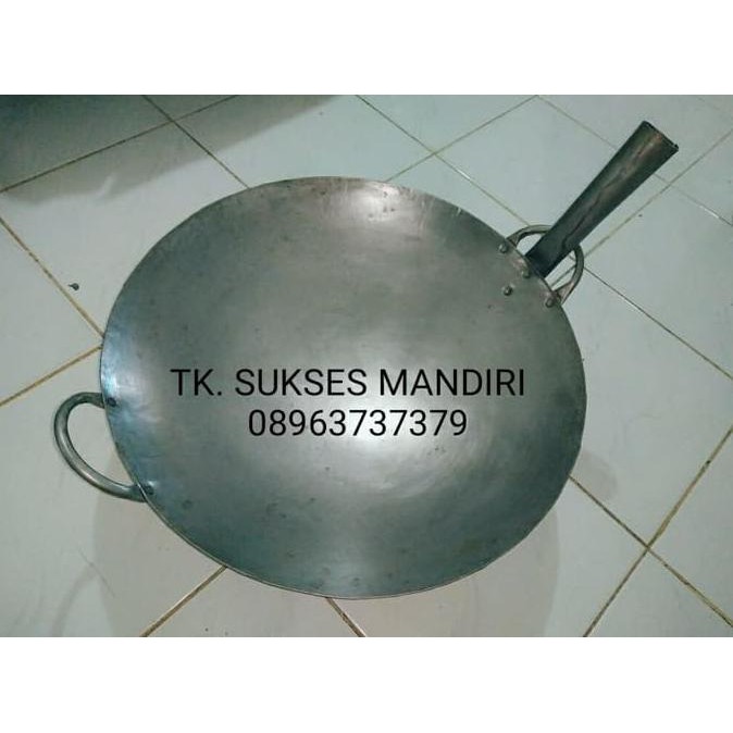 Kuali Besar Baja Puti 45Cm Kwali Kuwali Wajan Penggorengan Nasi Goreng