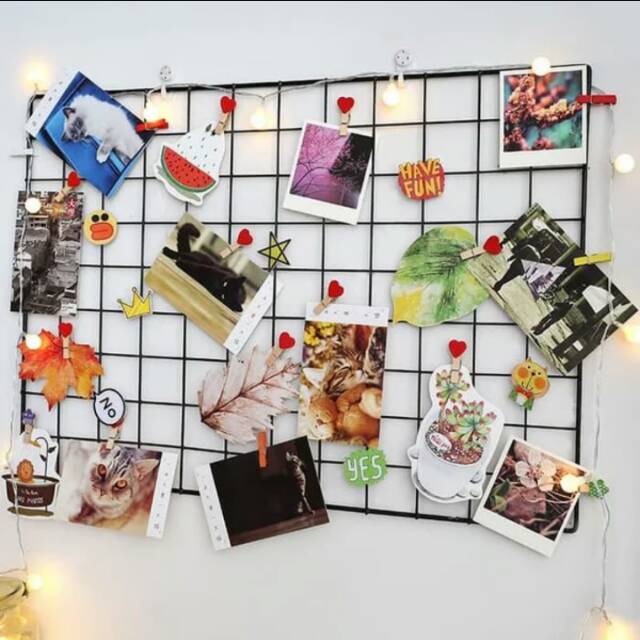 HIJANG HITAM GRID WIRE MESH / HIASAN DINDING PAJANG HITAM original