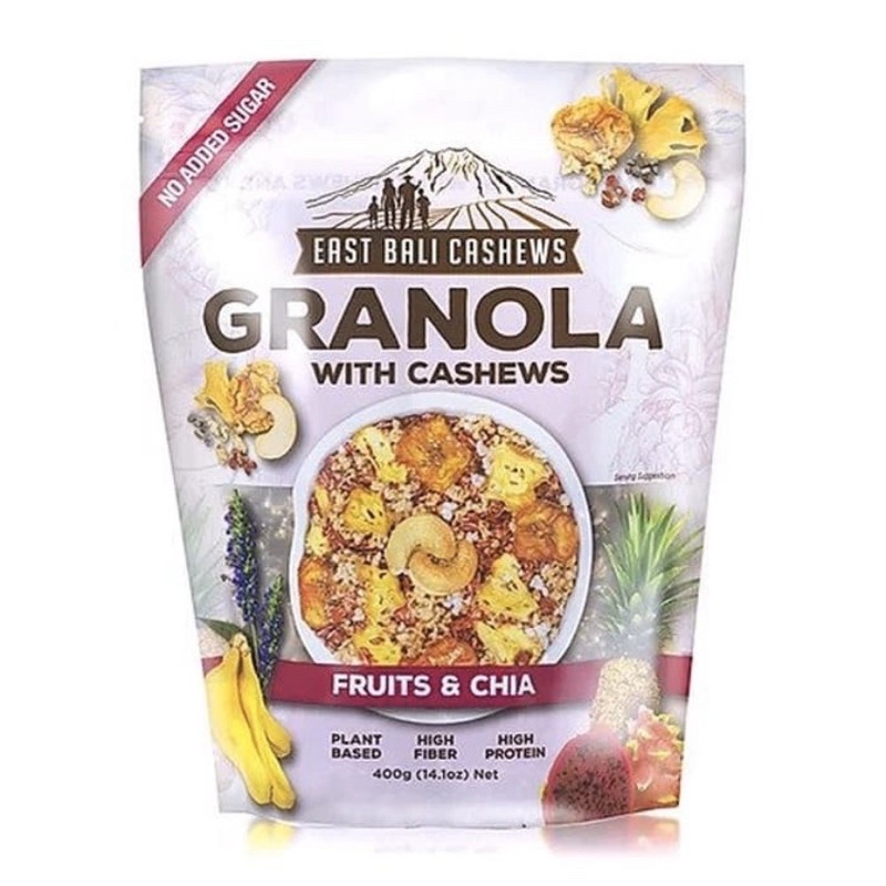 

East bali cashews granola fruit and chia 400 gr