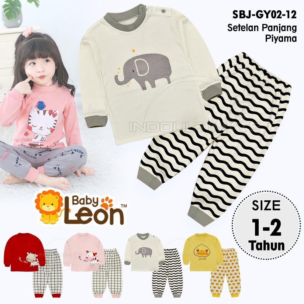 1-3 Thn Setelan Baju Bayi Anak Lengan Panjang Piyama Anak BABY LEON SBJ-1150 SBJ-GY02