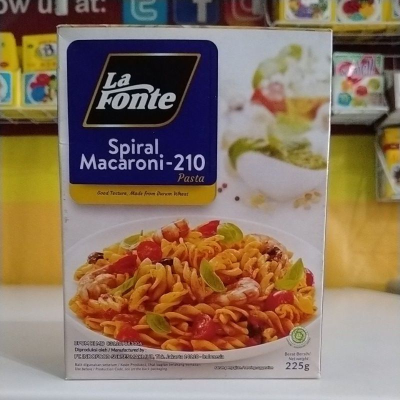 

LA FONTE SPIRAL MACARONI NO 210 PASTA 225 GRAM - TASYA KITCHEN