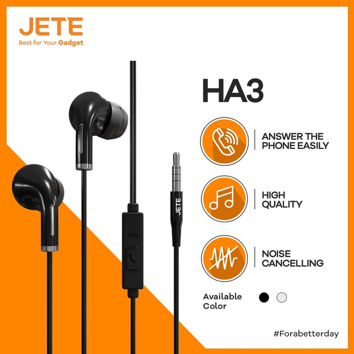 Headset Earphone  JETE HA3 - Garansi 2 Tahun