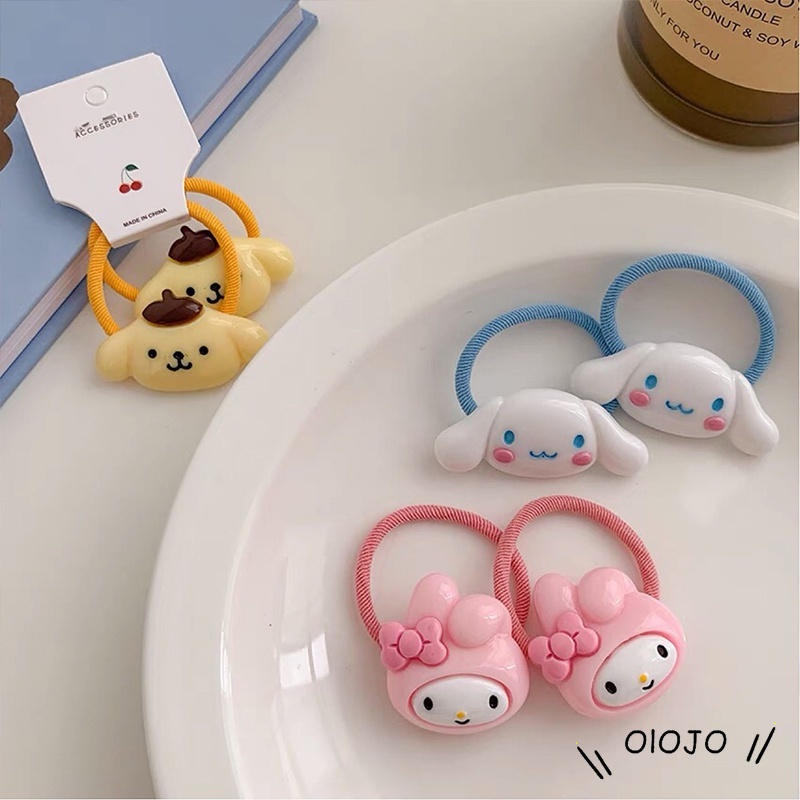 2Pcs Korea Lovely Lolita Tali Kepala Karet Elastis Tinggi Net Merah Sederhana Aksesoris Rambut Gadis - ol