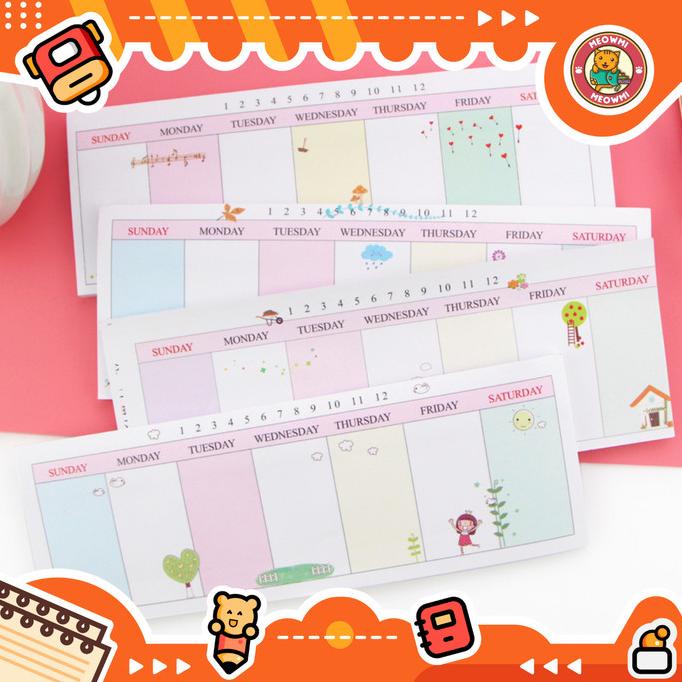 

hanya disini] Sticky Notes Weekly Planner Memo Jadwal Mingguan MB0105