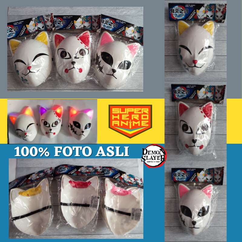 Topeng Demon Slayer Rubah Cosplay Anime Kimetsu No Yaiba Mask Sabito Tanjiro Makomo Anak Impor