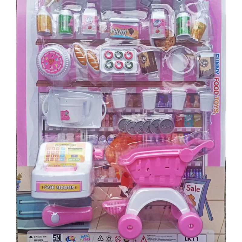 MAINAN HAPPY SHOP TROLY+MESIN KASIR LK11