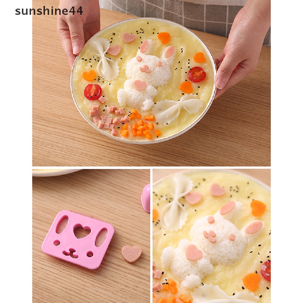 Sunshine 1Set Kitchen Sushi Mold Sandwich Mould Rabbit Rice Ball Mold DIY Bento MakerTool .