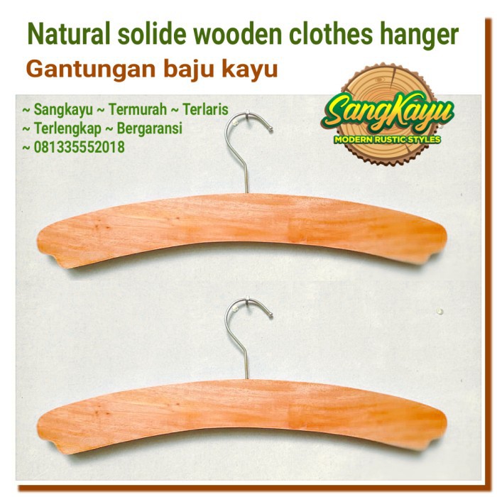 Gantungan baju Gantungan baju kayu wooden clothes hanger kayu 004