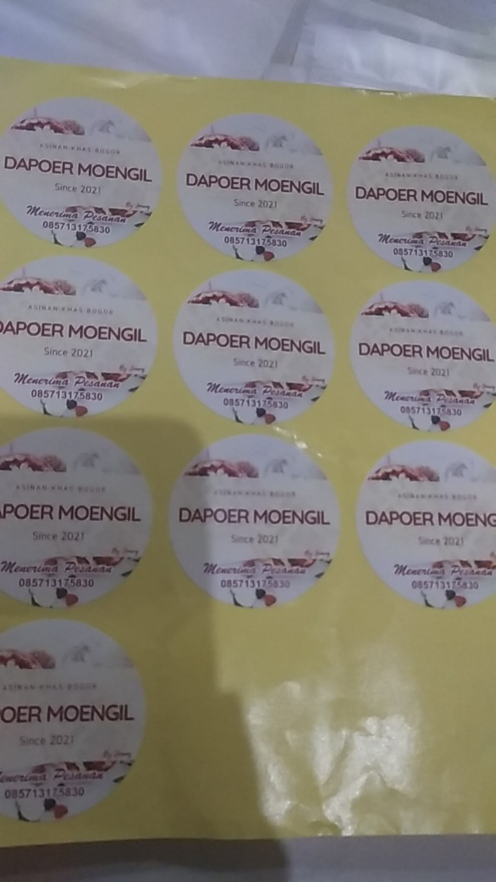 Cetak Stiker Chromo Label Makanan Bulat/persegi / Potong Pola Produk Custom Murah