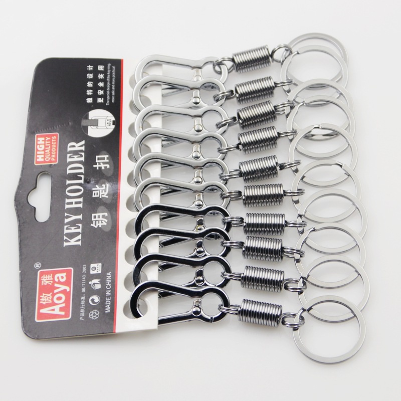 9cm Men Silver Stainless Steel Zinc Alloy Gourd Buckle Hanging Key Chain Key Holder / Waist Belt Clip Anti-lost Key Rings