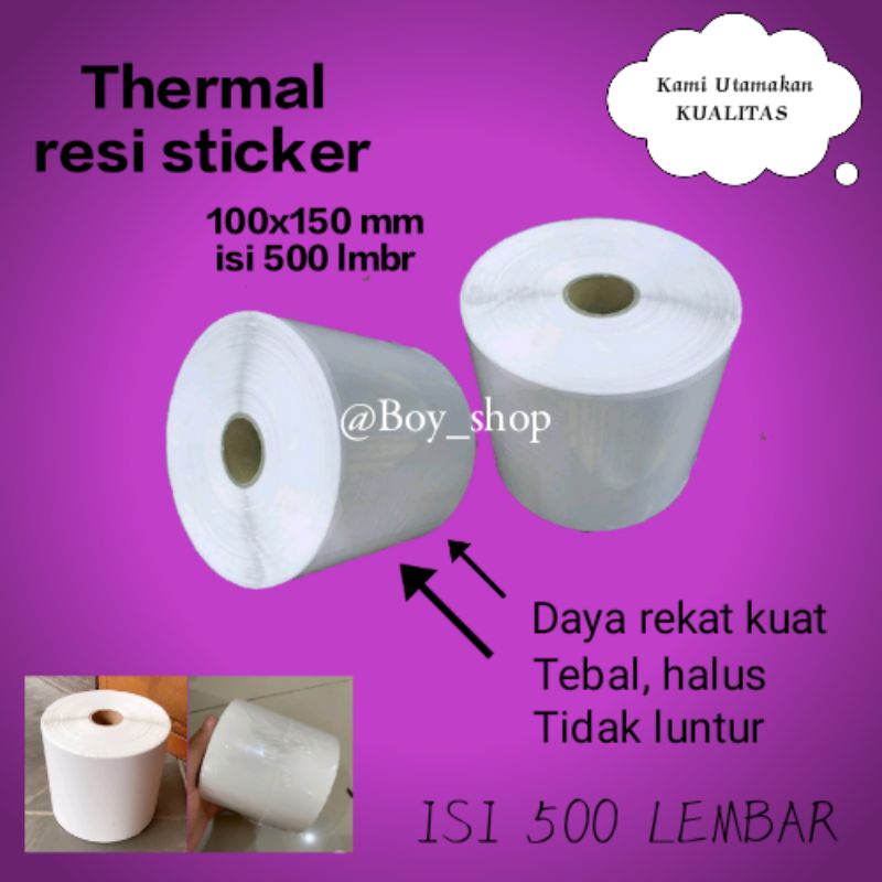 

Kertas thermal resi 100x150 isi 500 lembar/kertas thermal barcode A6