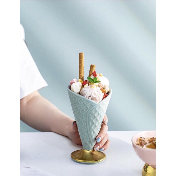 GELAS ICE CREAM / MUG KERAMIK MOTIF ICE CREAM / GELAS KERAMIK