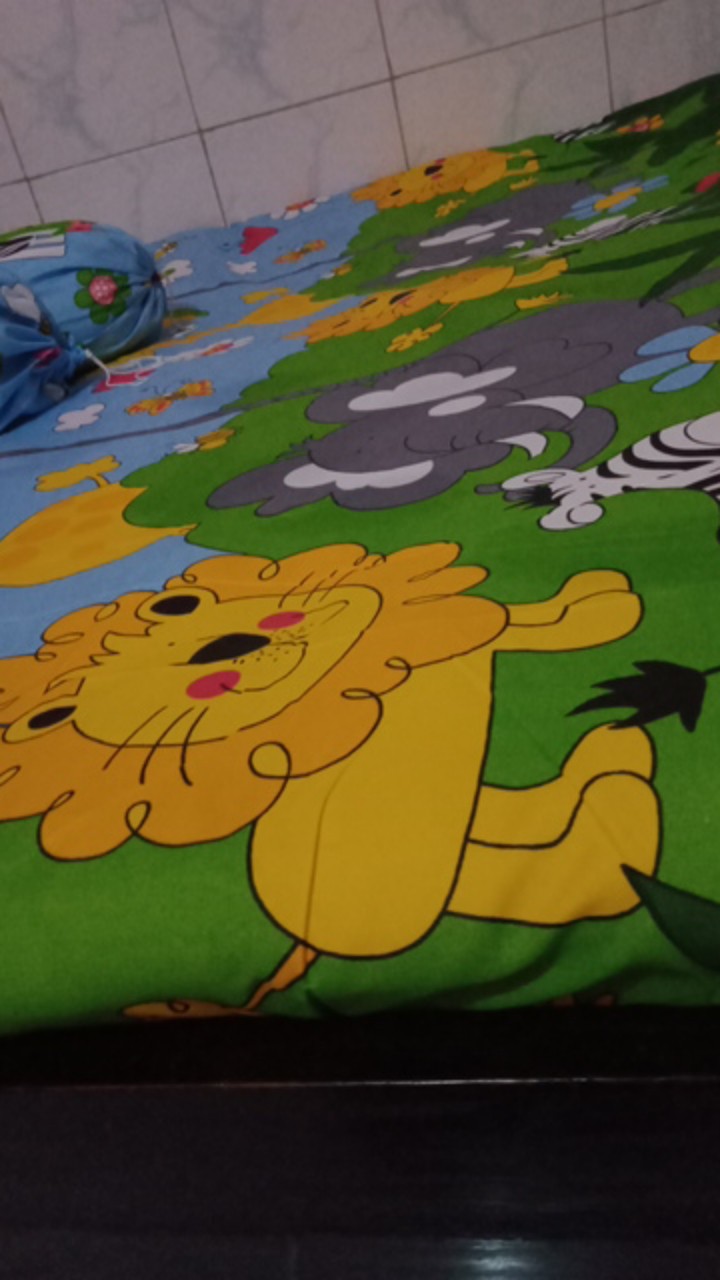 Sprei Homemade Jungle Blue Little Pony Spongebob Grid White Dino