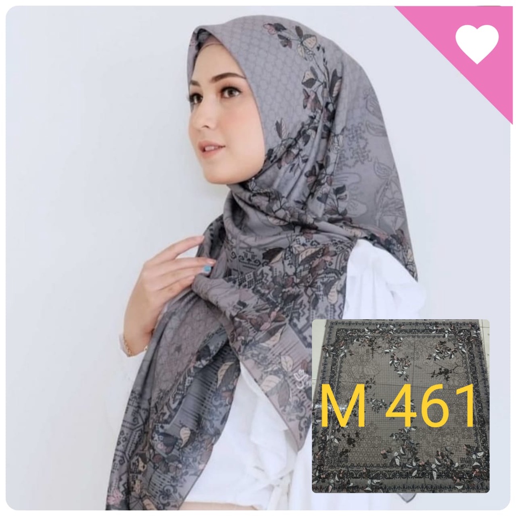 BESTSELLER Hijab Segiempat Voal Motif Printing Lasercut Kerudung Motif Square Grosir Jilbab Murah NN hijab-M461