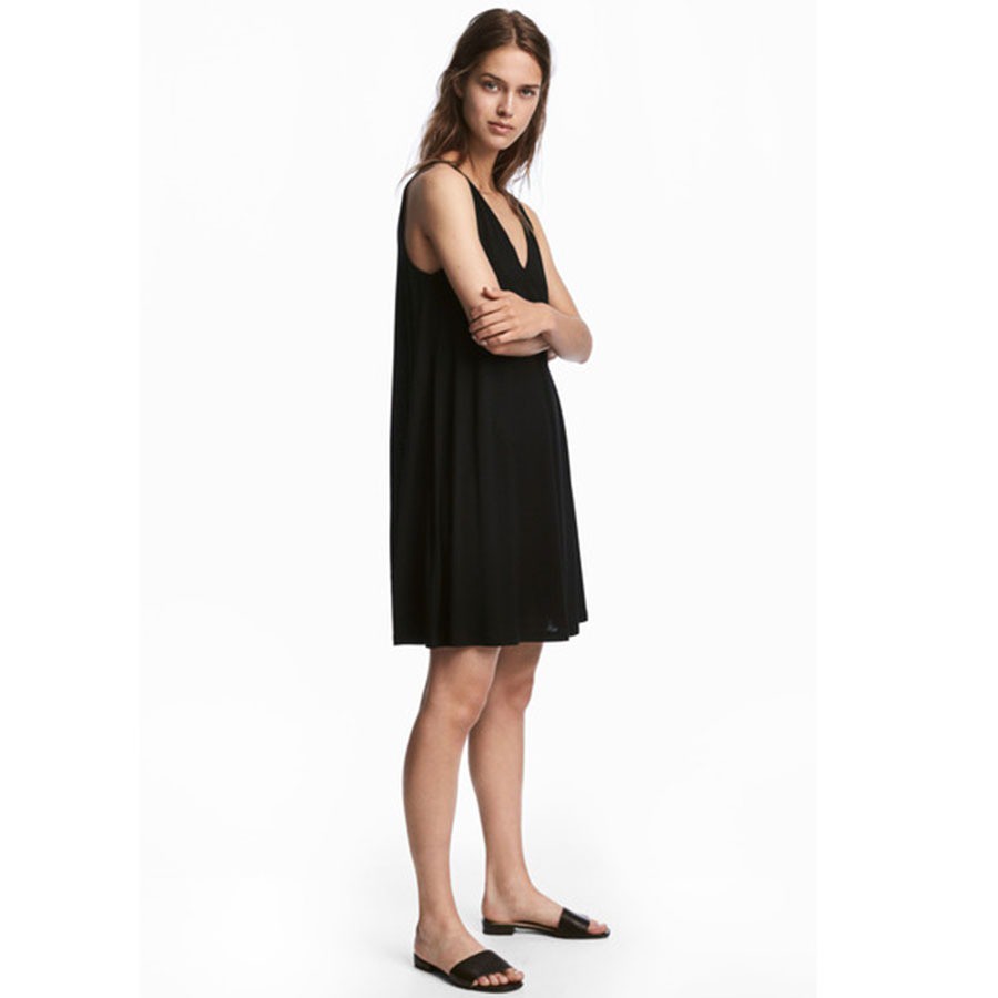 h&m v neck jersey dress