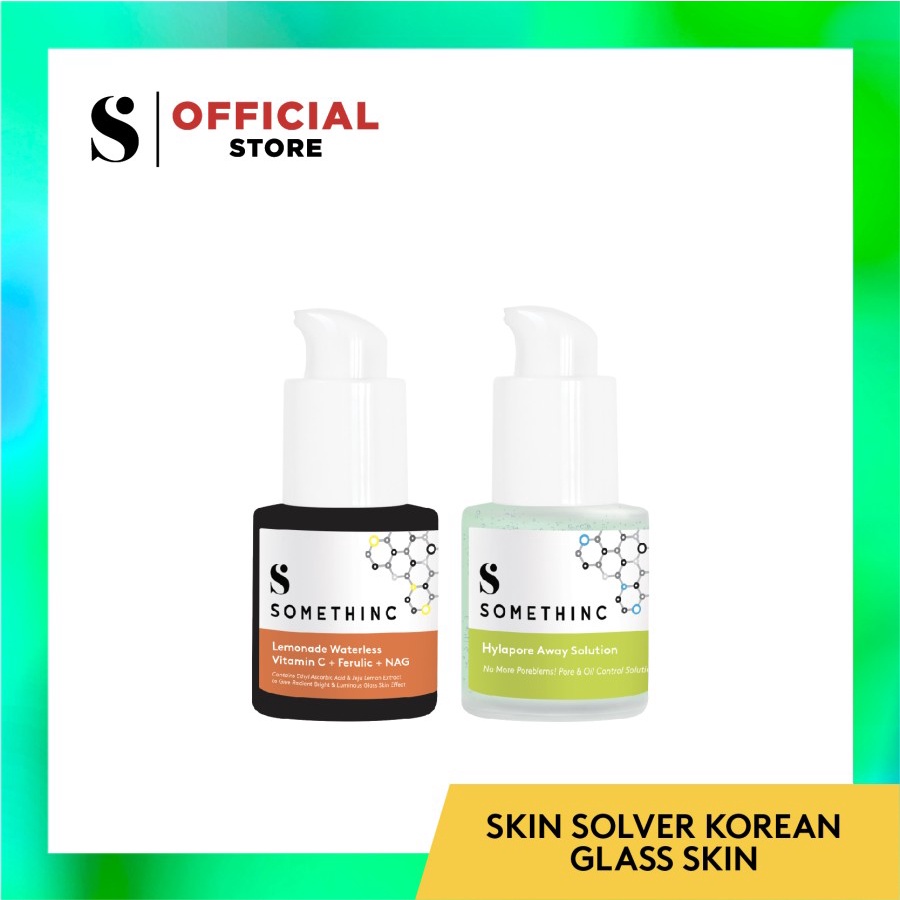 SOMETHINC SKIN SOLVER Korean Glass Skin Kit(- Lemonade Waterless Vitamin C + Ferulic + NAG 20 ml - Hylapore Away Solution 20 ml)