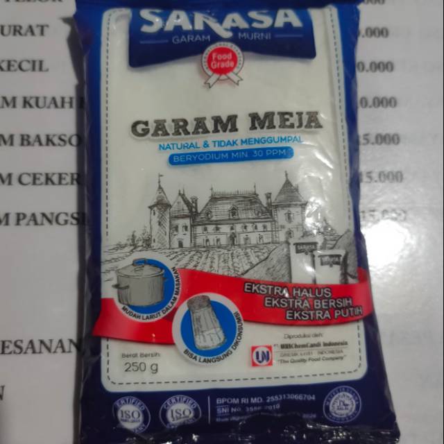 

Garam sarasa beryodium berkualitas 250 gr