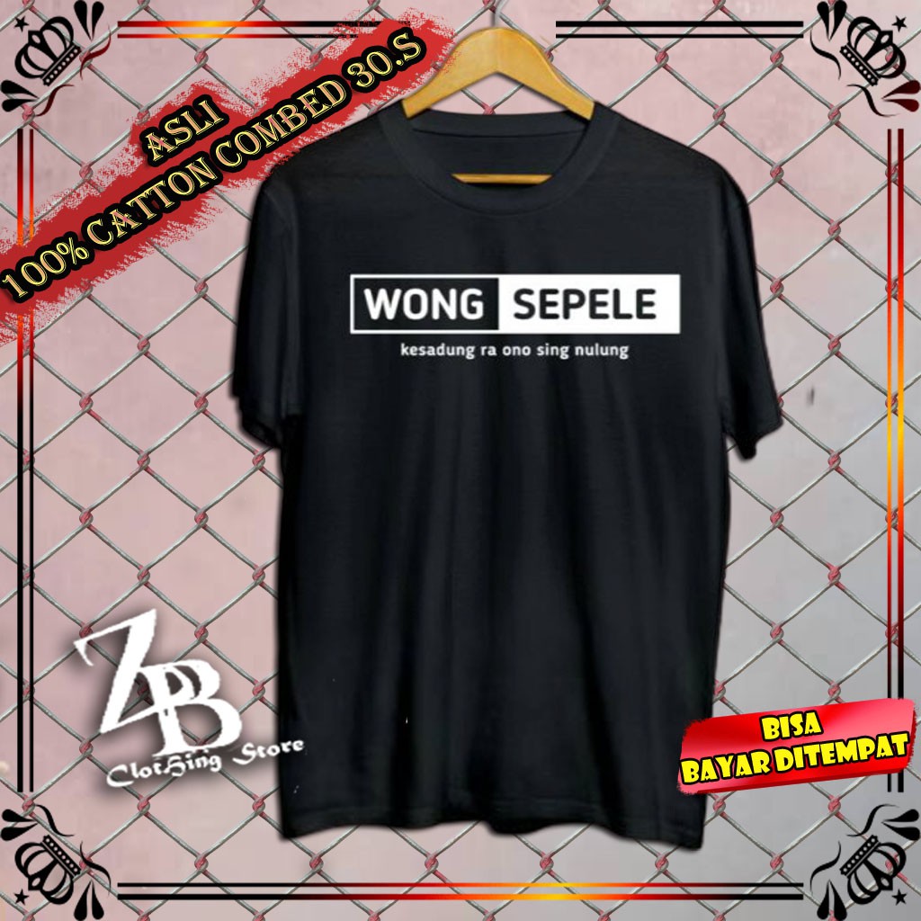 Jual Kaos Kata JAWA Pria Wanita WONG SEPELE /Kaos Keren / Desain simpel